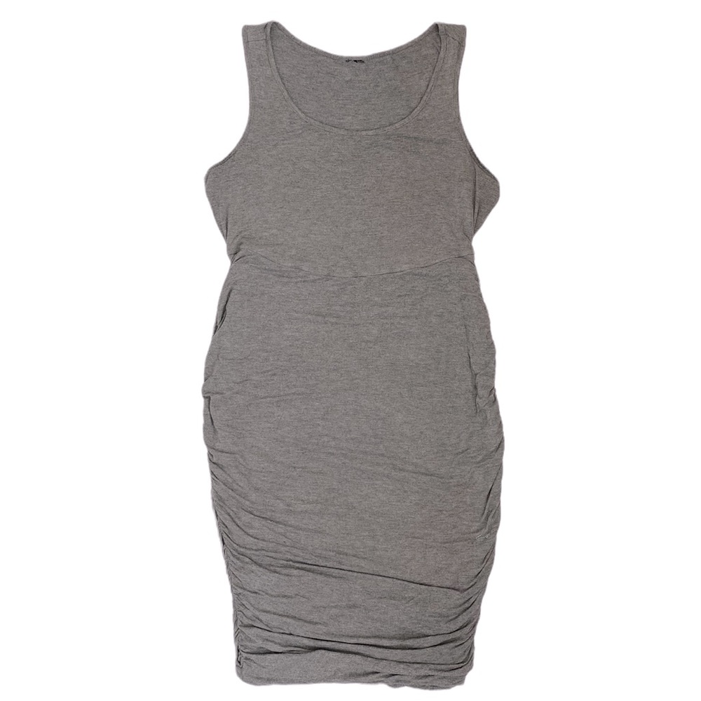 Torrid Grey Sleeveless Body Con Ruched Sides Midi Dress Torrid Size 1 (14/16)